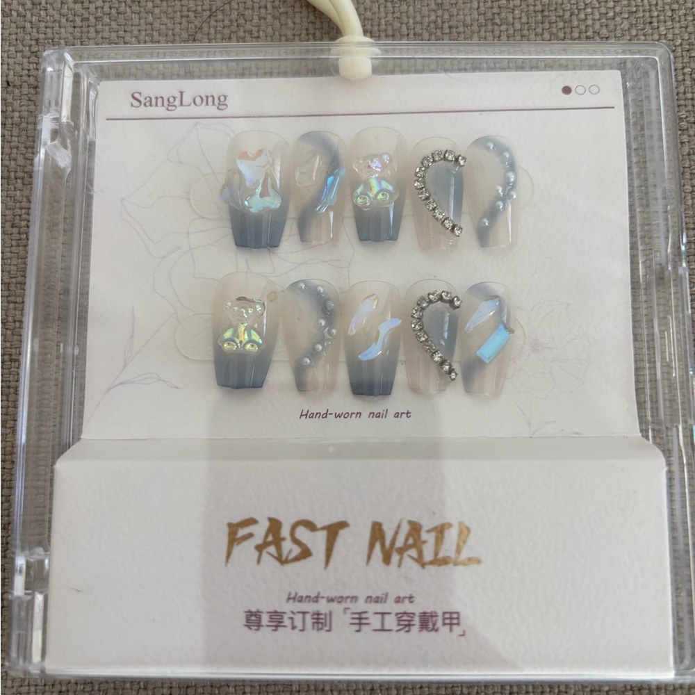 Hand made Nail Art Set with Rhinestones